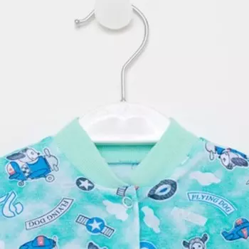 Кофточка детская, цвет бирюза/принт, рост 80