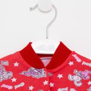 Кофточка детская, цвет красный/принт, рост 62