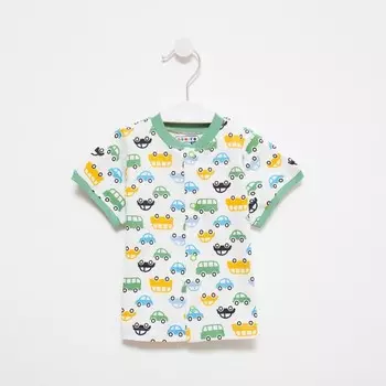 Кофточка детская, цвет молочный/машинки, рост 80