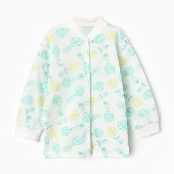 Кофточка детская, цвет молочный/воздушные шары, рост 68 см