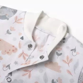 Кофточка детская, цвет молочный/звери, рост 68 см