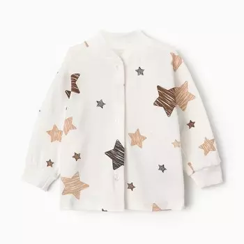 Кофточка детская, цвет молочный/звезда, рост 62 см