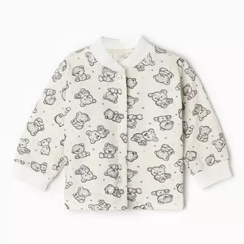 Кофточка детская, цвет серый/мишки, рост 56 см