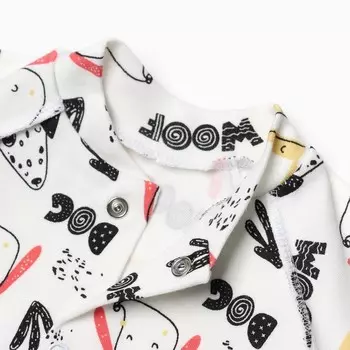 Кофточка детская "HEY woof", цвет молочный, рост 62 см