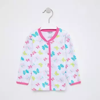 Кофточка для девочки, цвет белый/бабочки, рост 74 см