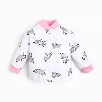 Кофточка для девочки, цвет белый/коала, рост 56 см