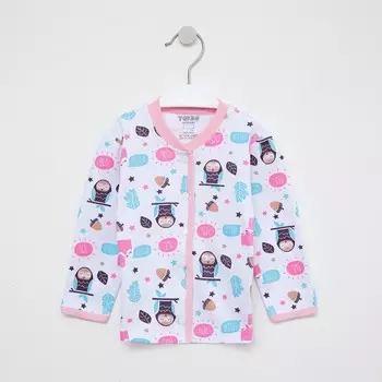 Кофточка для девочки, цвет белый/животные, рост 74 см