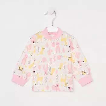 Кофточка для девочки, цвет молочный/розовый, рост 56 см