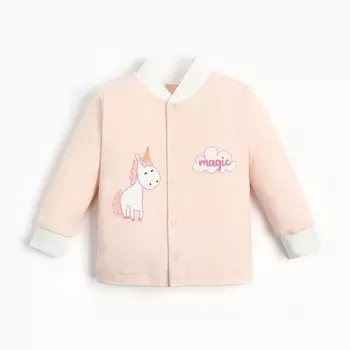 Кофточка для девочки, цвет розовый/единорог, рост 74 см