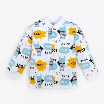 Кофточка для мальчика «Bear», цвет белый/жёлтый, рост 86 см