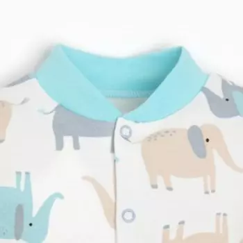 Кофточка для мальчика, цвет белый/слоники, рост 74-80 см