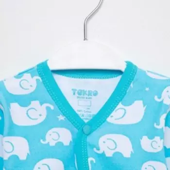 Кофточка для мальчика, цвет бирюзовый/слоники, рост 62 см