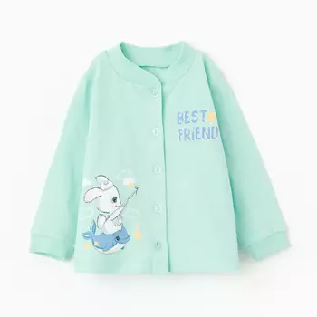 Кофточка для мальчика, цвет мятный, рост 68