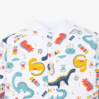 Кофточка для мальчика «Dino», цвет белый/жёлтый, рост 68 см