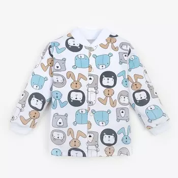 Кофточка для мальчика Зверята, цвет белый/серый, рост 86 см