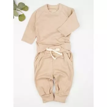Кофточка и ползунки детские Fashion, рост 80 см, цвет бежевый
