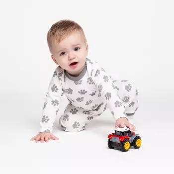 Кофточка (лонгслив) детская «Лапки», цвет белый/серый, рост 86 см