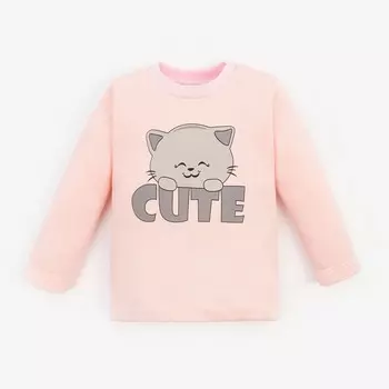 Кофточка (лонгслив) для девочки "Cute", цвет розовый, рост 62 см