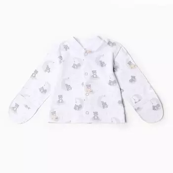 Кофточка с закрытыми ручками, цвет белый, рост 62 см