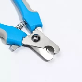 Когтерез боковой большой с нескользящими ручками, отверстие 13 мм, синий с серым