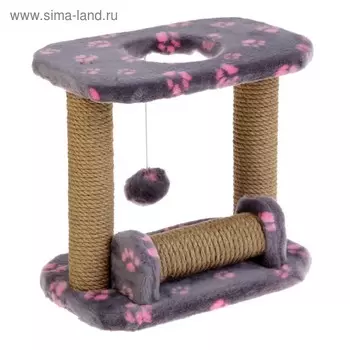 Когтеточка игровая для котят, джут микс цветов, 37 х 24 х 34 см