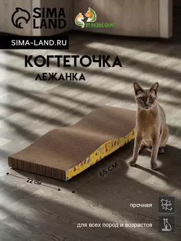Когтеточка-лежанка «Пижон» из гофрокартона с кошачьей мятой «Волна», 65227 см