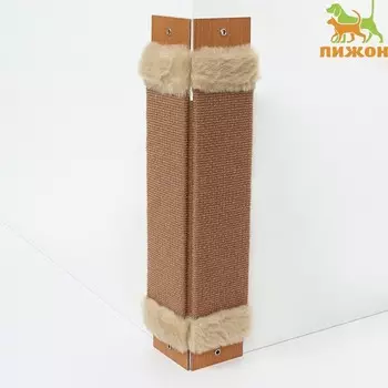 Когтеточка "Пижон" ковролиновая угловая, малая, 50 x 18 х 1,5 см, микс