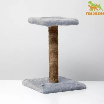 Когтеточка "Полка" с подставкой, 30 х 30 х 40 см, джут, серая