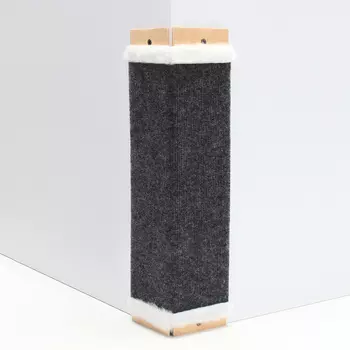 Когтеточка угловая, ковролин с мехом, 55 х 25 см