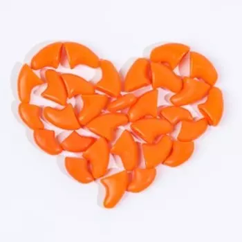 Когти накладные "Антицарапки", размер М, оранжевые