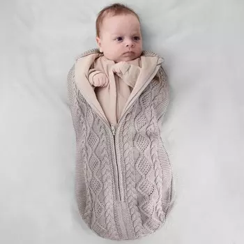 Кокон для новорожденных, рост 56-62 см, цвет бежевый меланж