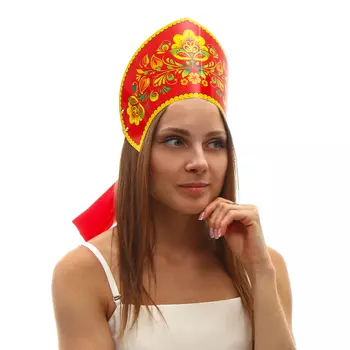 Кокошник «Цветы на красном»