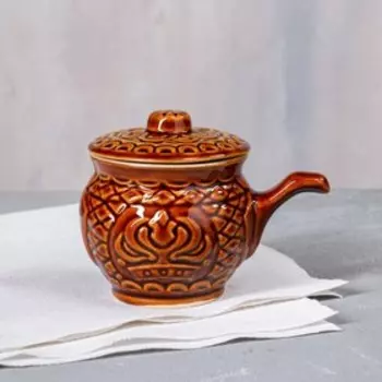 Кокотница с крышкой "Корона", керамика, 0.2 л