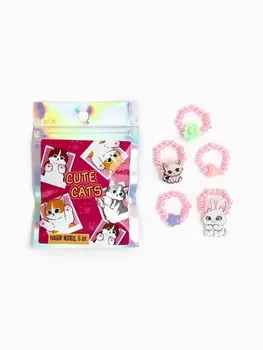 Кольца детские с бусинами «Милые котики», 1.5 см