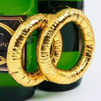 Кольца для шампанского, золотистые