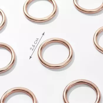 Кольца для сумок, d=20 мм, толщина - 3 мм, 10 шт., цвет золотой