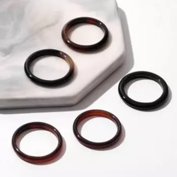 Кольцо "Агат чёрно-коричневый" 3мм, размер МИКС (фас 5шт)