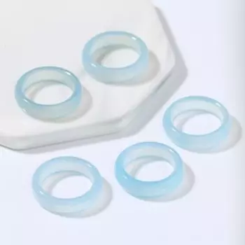 Кольцо "Агат голубой" 5мм, размер МИКС (16-20) (фас 5шт)