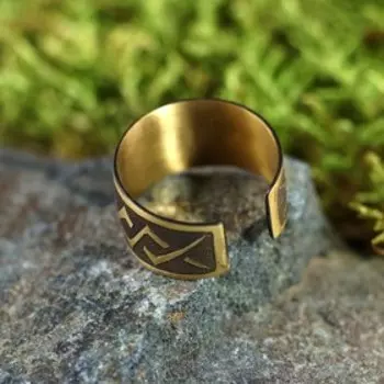 Кольцо-амулет "Звезда", латунь, D=17-23 мм