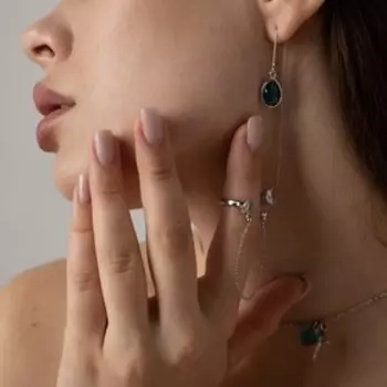 Кольцо "Богатство" с цепочкой, цвет белый в серебре