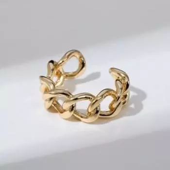 Кольцо «Цепь» большие звенья, цвет золото, безразмерное