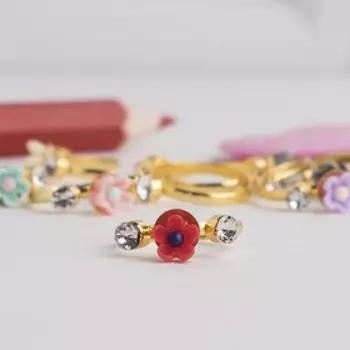 Кольцо детское «Цветочки» мини, цвет МИКС