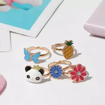 Кольцо детское «Выбражулька» растения и животные, форма МИКС, цветное, безразмерное