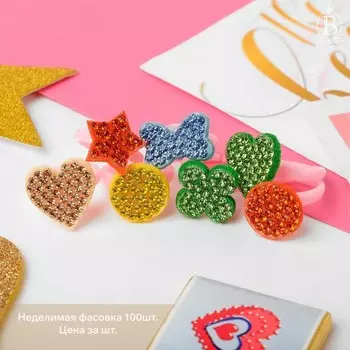 Кольцо детское "Выбражулька" ассорти яркое, форма МИКС, цвет МИКС