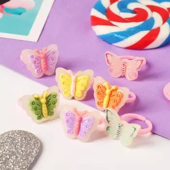 Кольцо детское "Выбражулька" бабочки флуоресцентные, форма МИКС, цвет МИКС, безразмерное