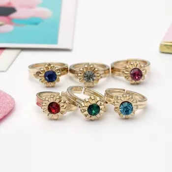 Кольцо детское «Выбражулька» цветочки, цвет МИКС в серебре, безразмерное