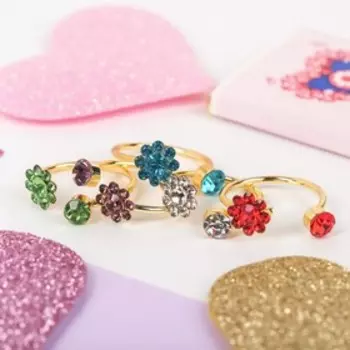 Кольцо детское "Выбражулька" цветочки, цвет МИКС в золоте, безразмерное