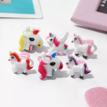 Кольцо детское «Выбражулька» единорожки, цвет МИКС, безразмерное