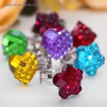 Кольцо детское Выбражулька «Яркая геометрия», МИКС, форма МИКС, безразмерное