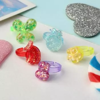 Кольцо детское "Выбражулька" перелив, форма МИКС, цвет МИКС